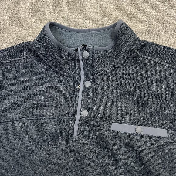 Eddie Bauer Pullover Sweater Mens XL Blue Fleece Quarter Snap Outdoor Layer Warm - Picture 4 of 10